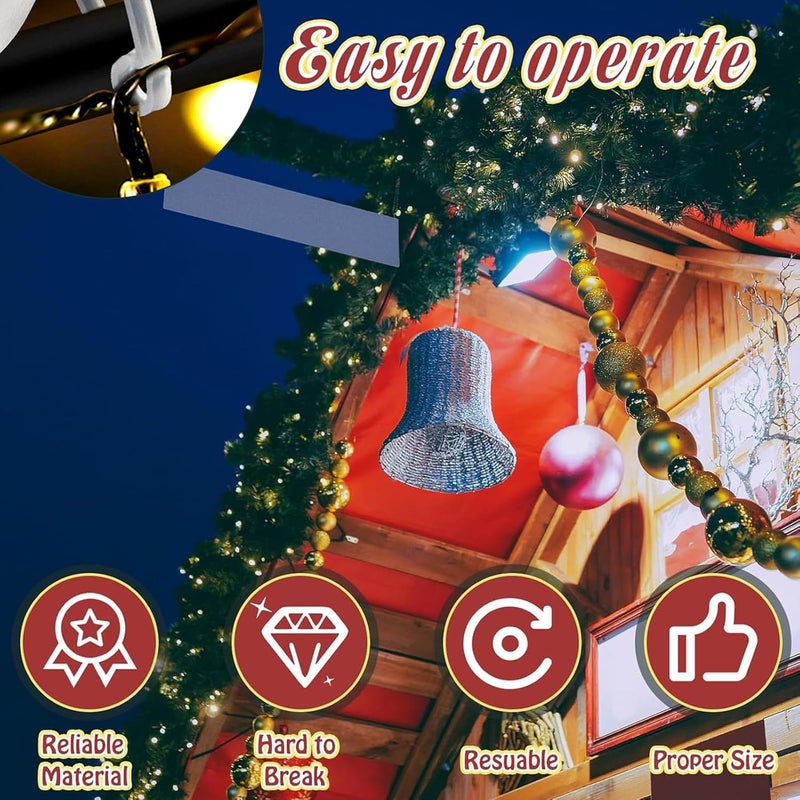 Doratale Holiday Light Clip Christmas Light Clips Outdoor Hang Gutter Hooks for Christmas Decoration String Lights, Mount to Shingles & gutters Outdoor Lights Clips for Xmas Winter Holidays-100 Pieces - Image 3